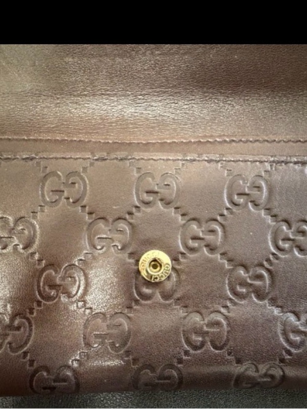 Gucci Dark Brown Embossed GG Fold Wallet - Picture 3 of 6